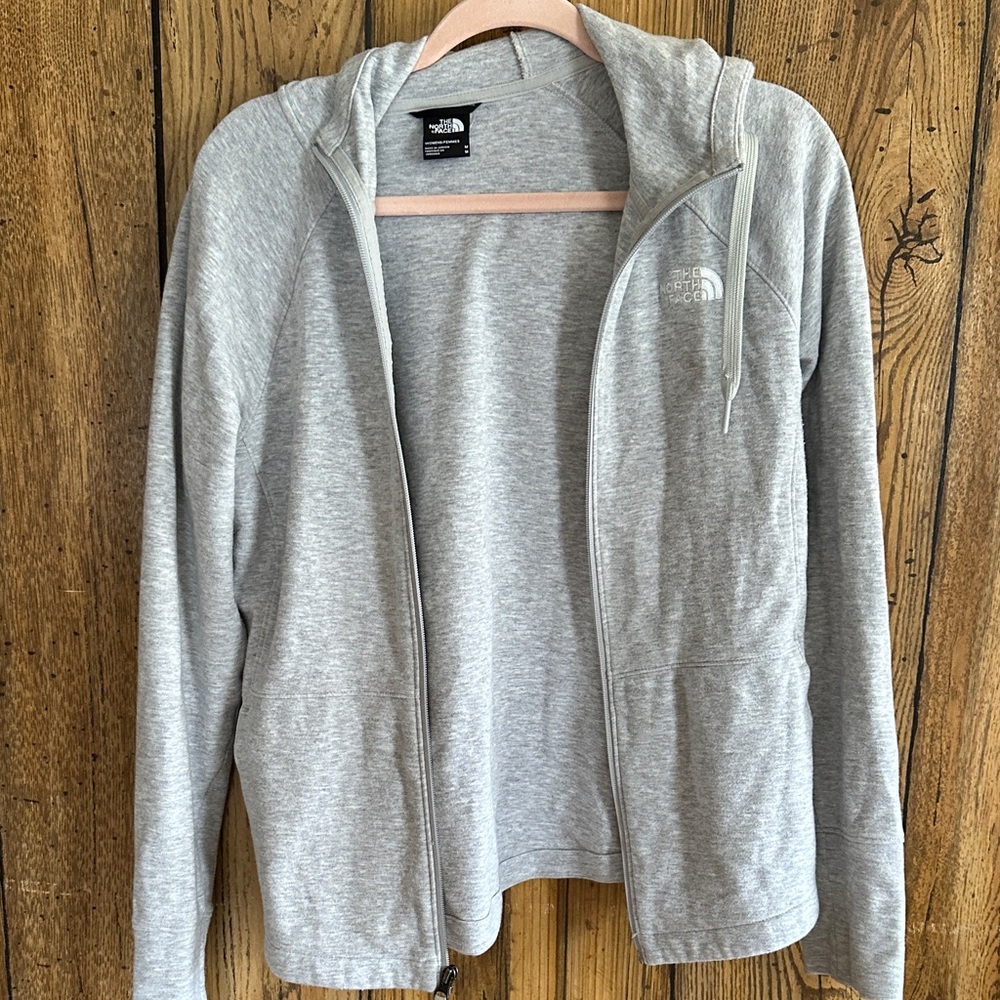 The North Face Light Gray Full-Zip Hoodie